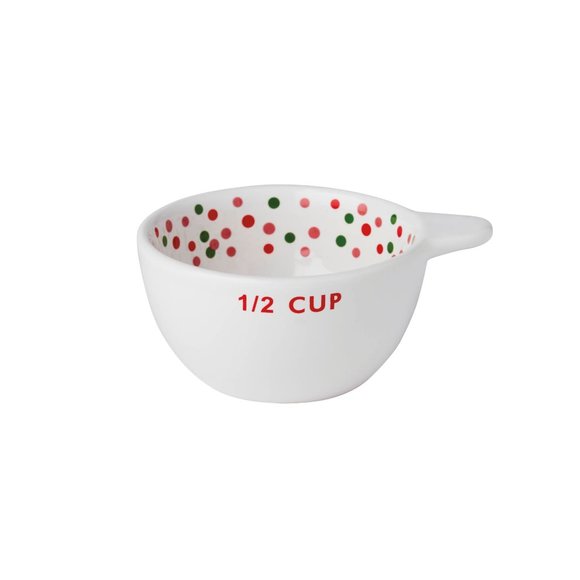 🎄NWT H for Happy Ceramic Holiday Measuring Cups in White (Set of 4) - Picture 6 of 7